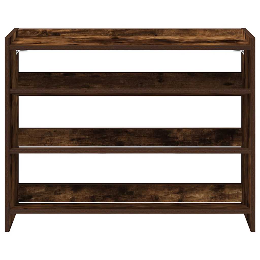 Étagère à chaussures chêne fumé 80x25x62 cm bois d'ingénierie - XIOS