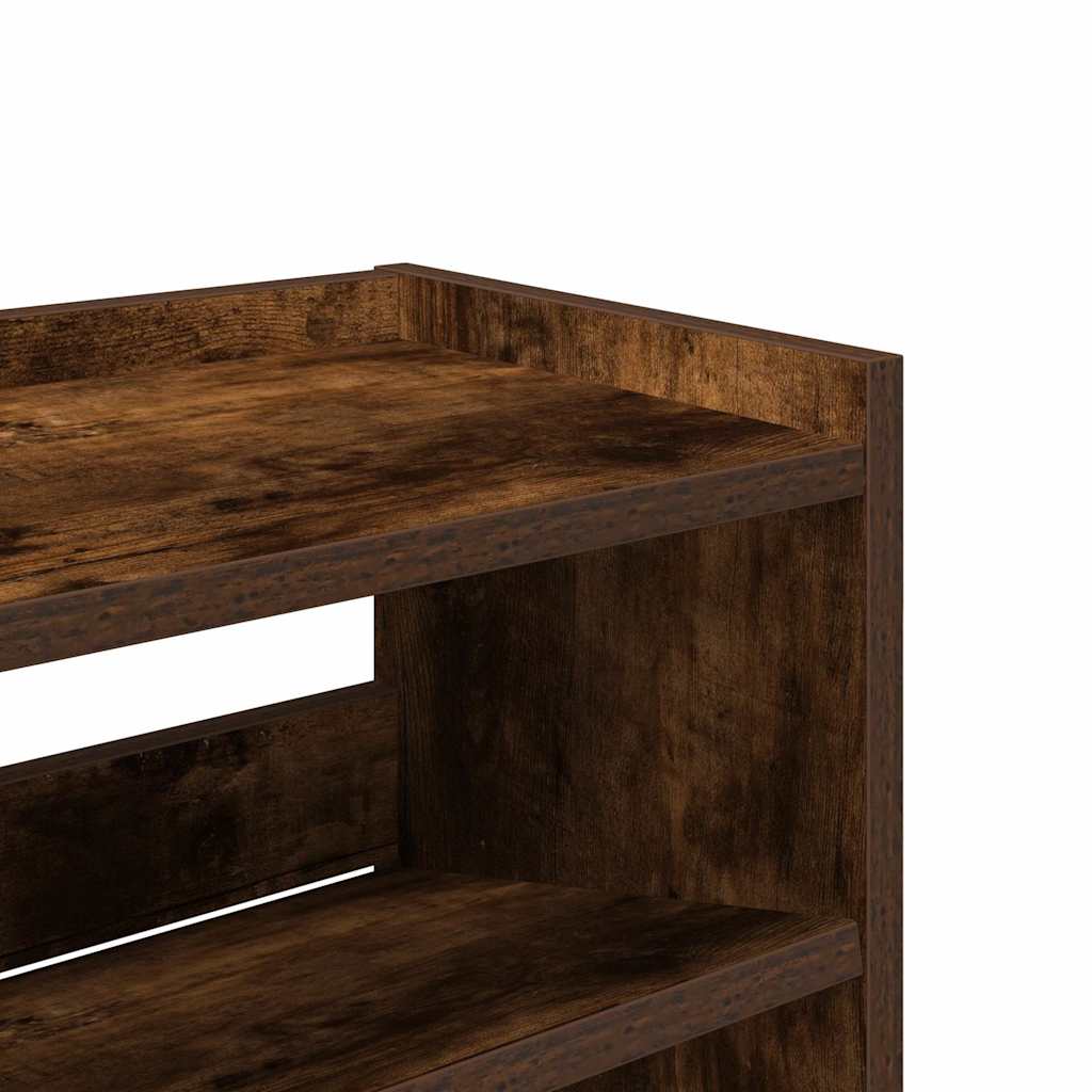 Étagère à chaussures chêne fumé 80x25x62 cm bois d'ingénierie - XIOS