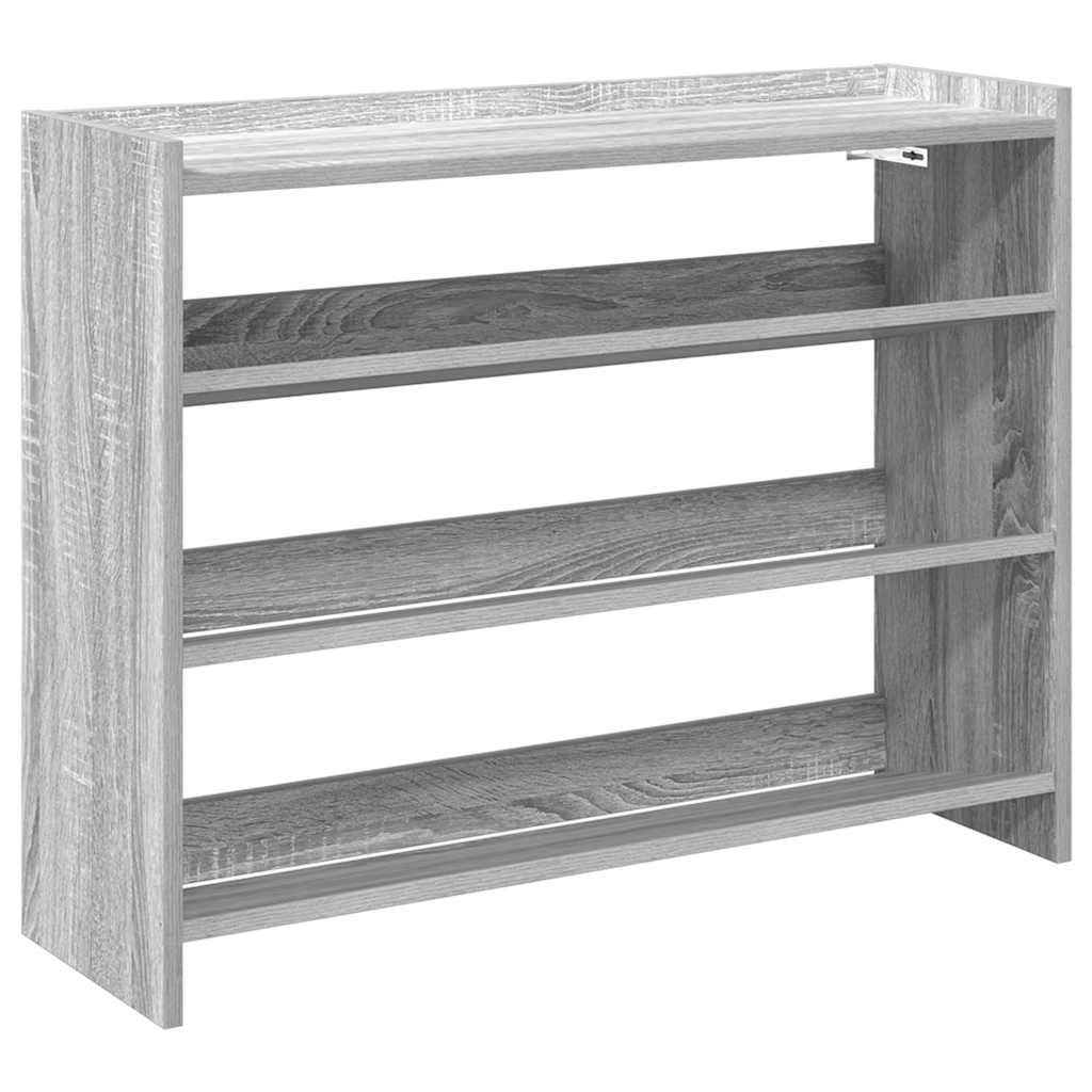 Étagère à chaussures sonoma gris 80x25x62 cm bois d'ingénierie - XIOS