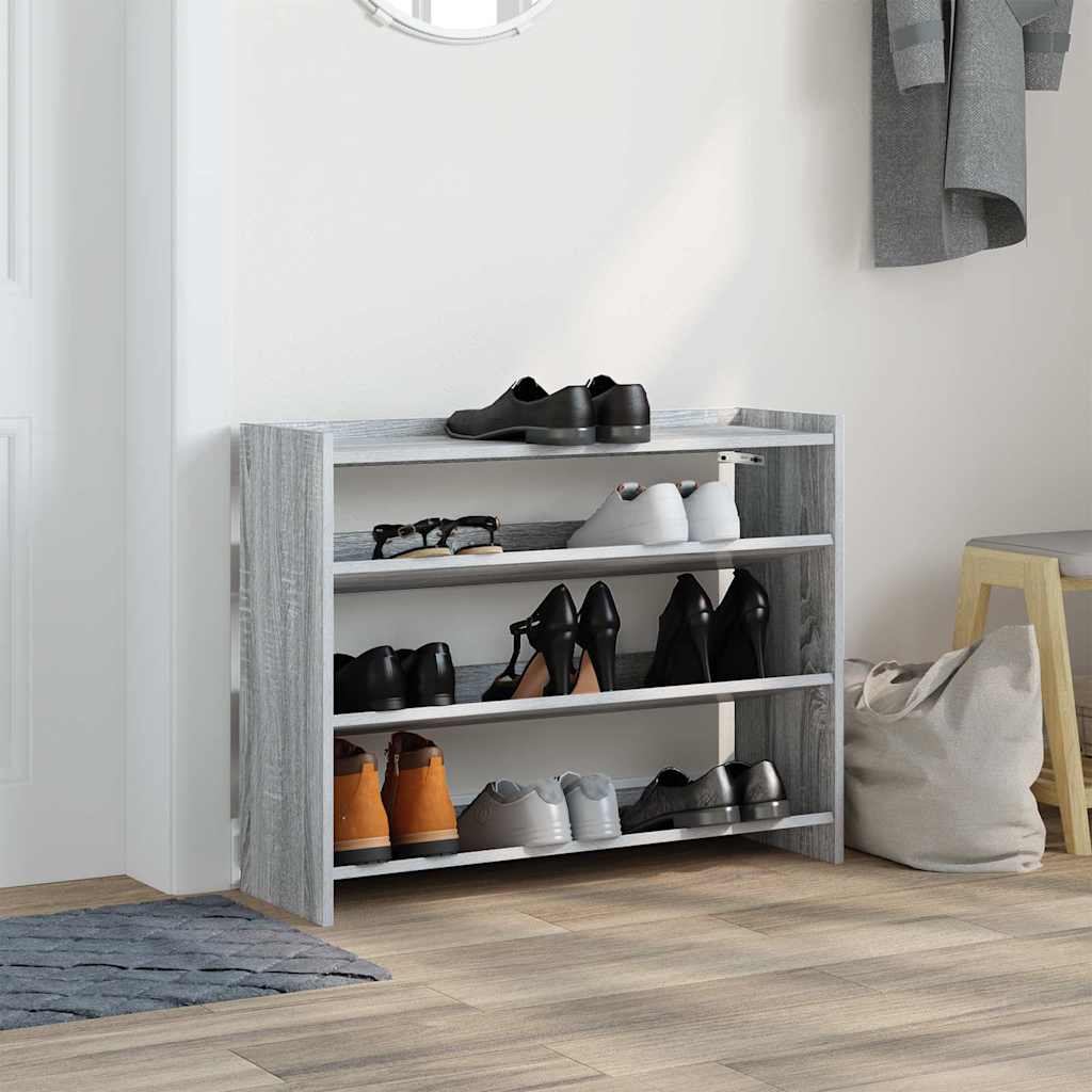 Étagère à chaussures sonoma gris 80x25x62 cm bois d'ingénierie - XIOS