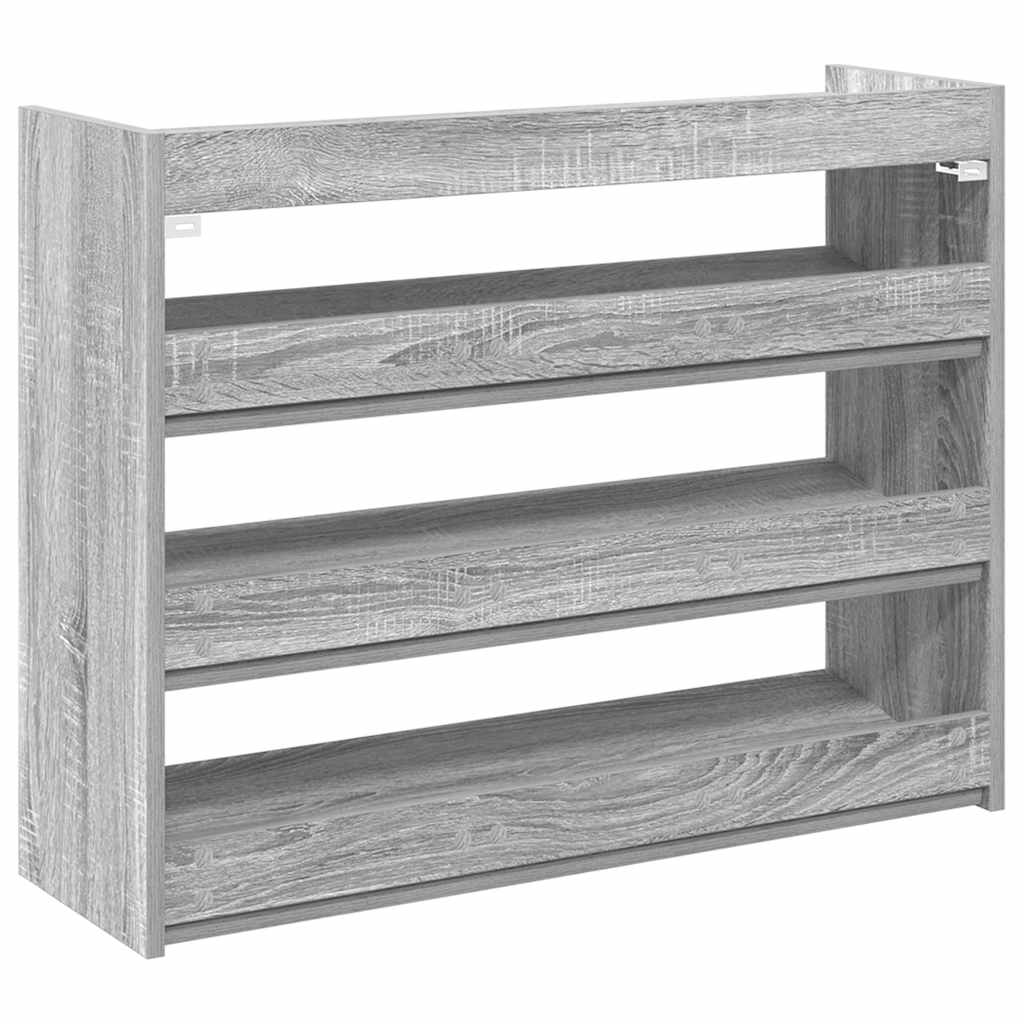 Étagère à chaussures sonoma gris 80x25x62 cm bois d'ingénierie - XIOS