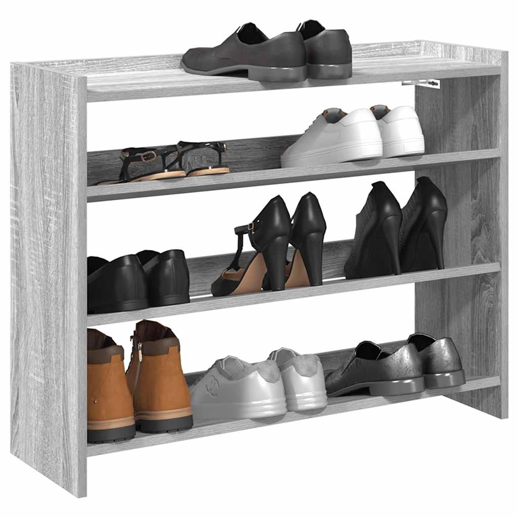 Étagère à chaussures sonoma gris 80x25x62 cm bois d'ingénierie - XIOS