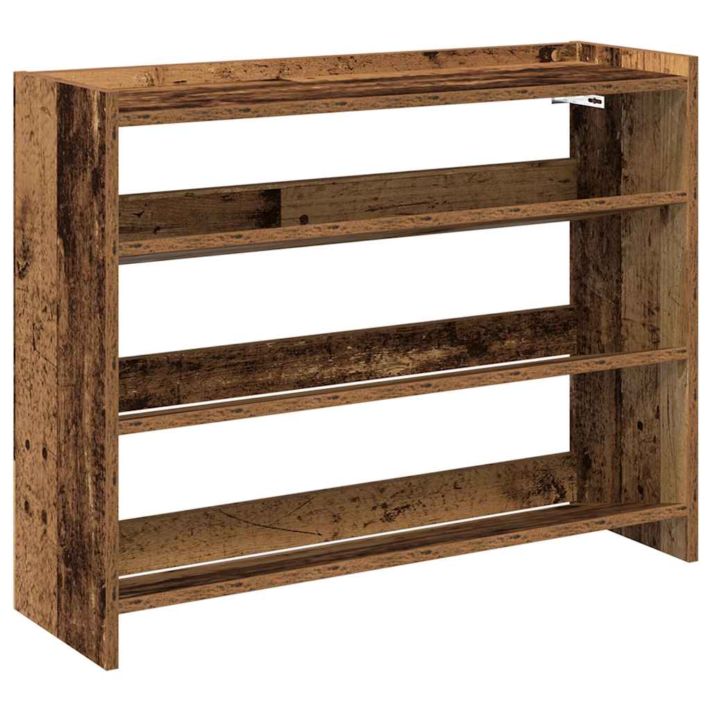 Étagère à chaussures vieux bois 80x25x62 cm bois d'ingénierie - XIOS