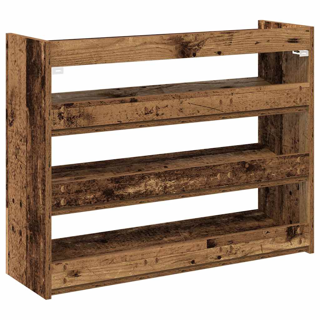 Étagère à chaussures vieux bois 80x25x62 cm bois d'ingénierie - XIOS