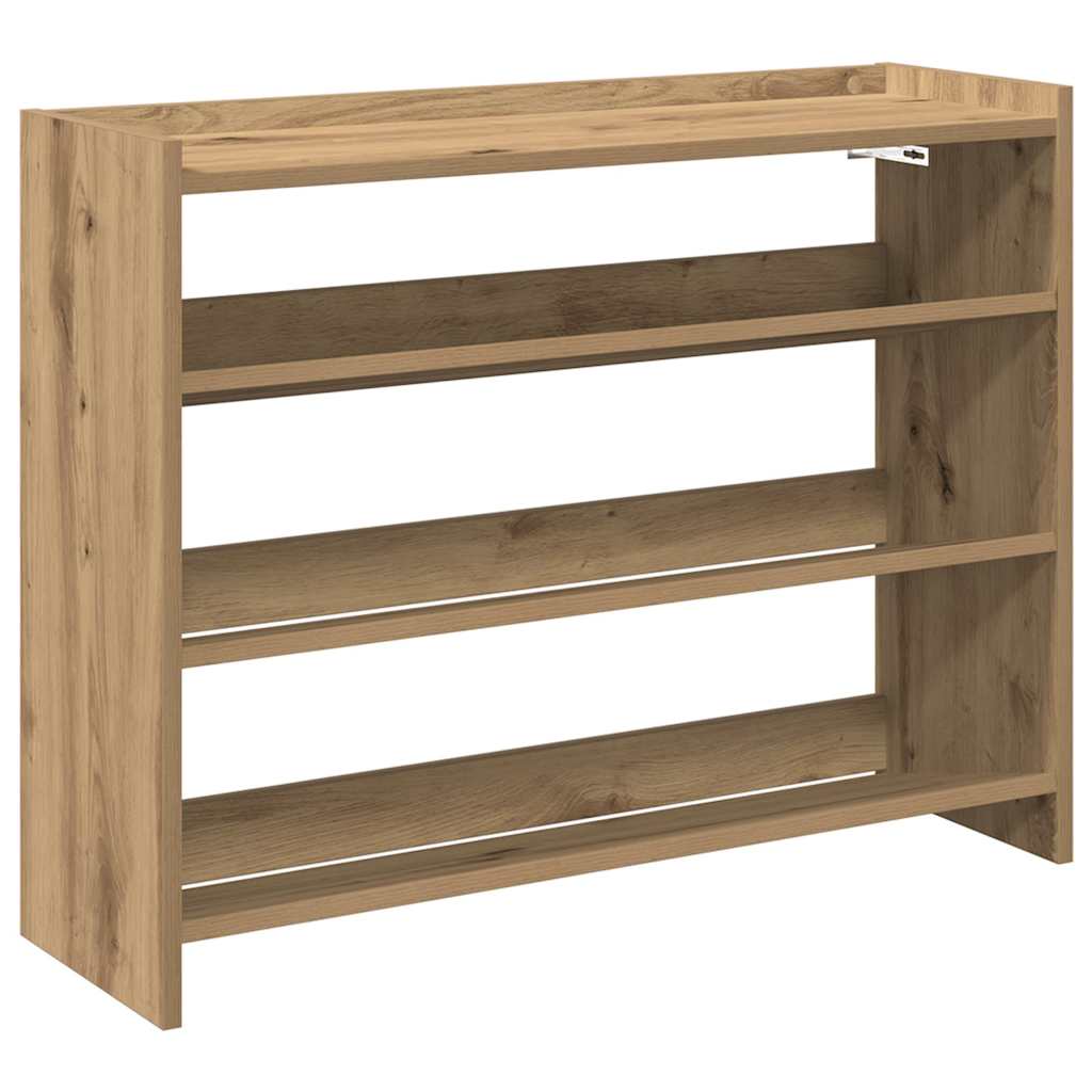 Étagère à chaussures chêne artisanal 80x25x62cm bois ingénierie - XIOS