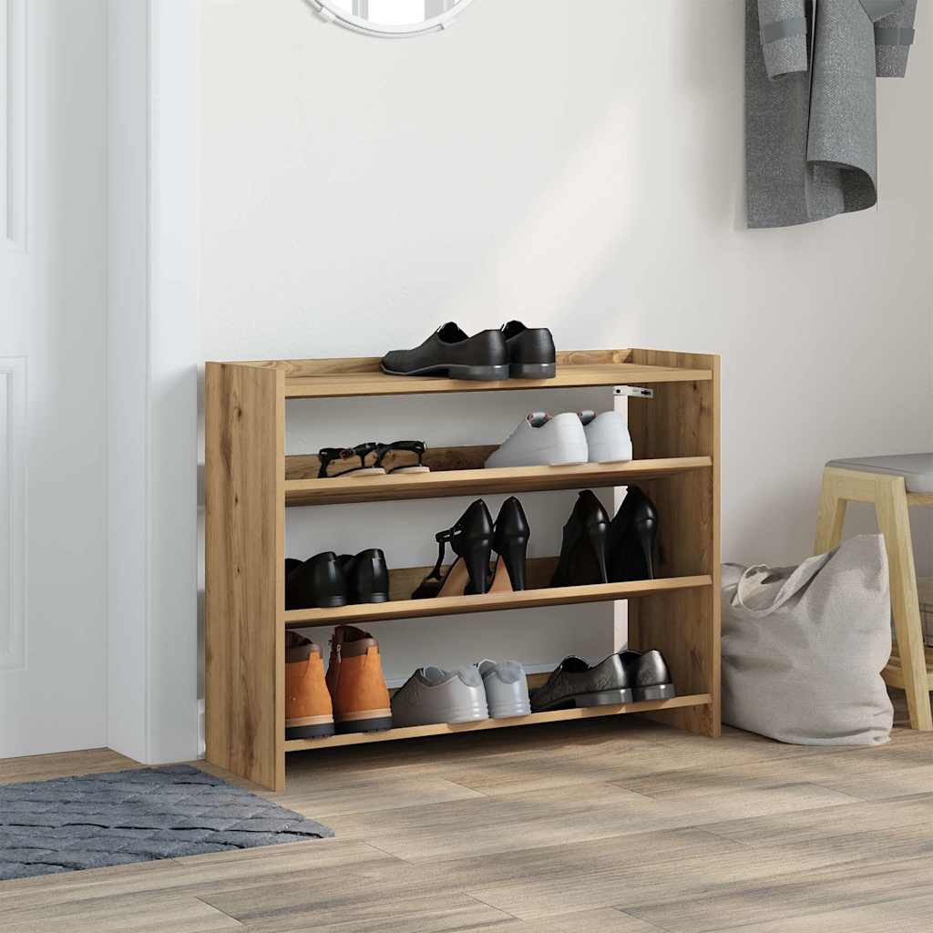 Étagère à chaussures chêne artisanal 80x25x62cm bois ingénierie - XIOS