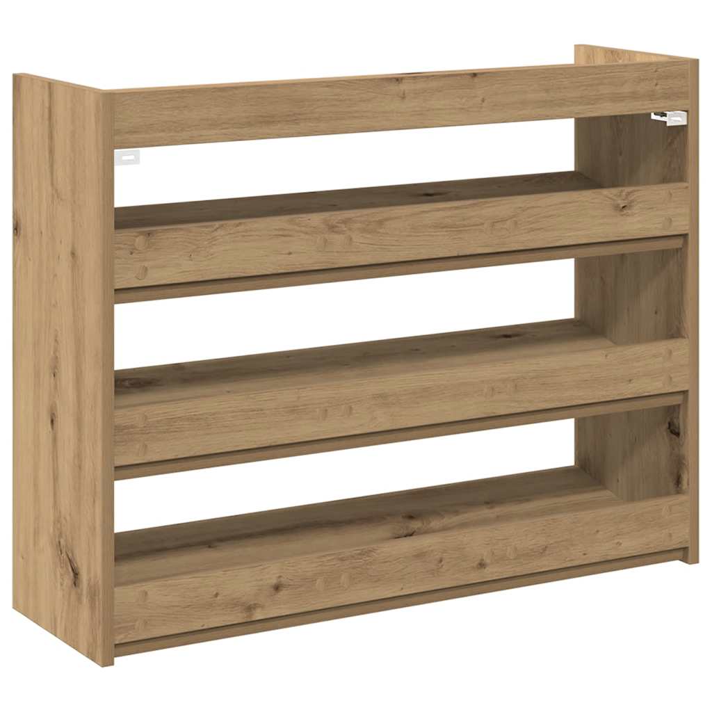 Étagère à chaussures chêne artisanal 80x25x62cm bois ingénierie - XIOS