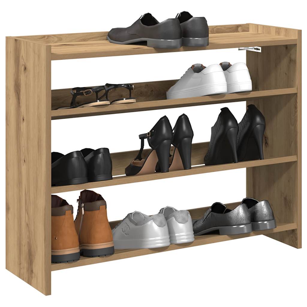 Étagère à chaussures chêne artisanal 80x25x62cm bois ingénierie - XIOS