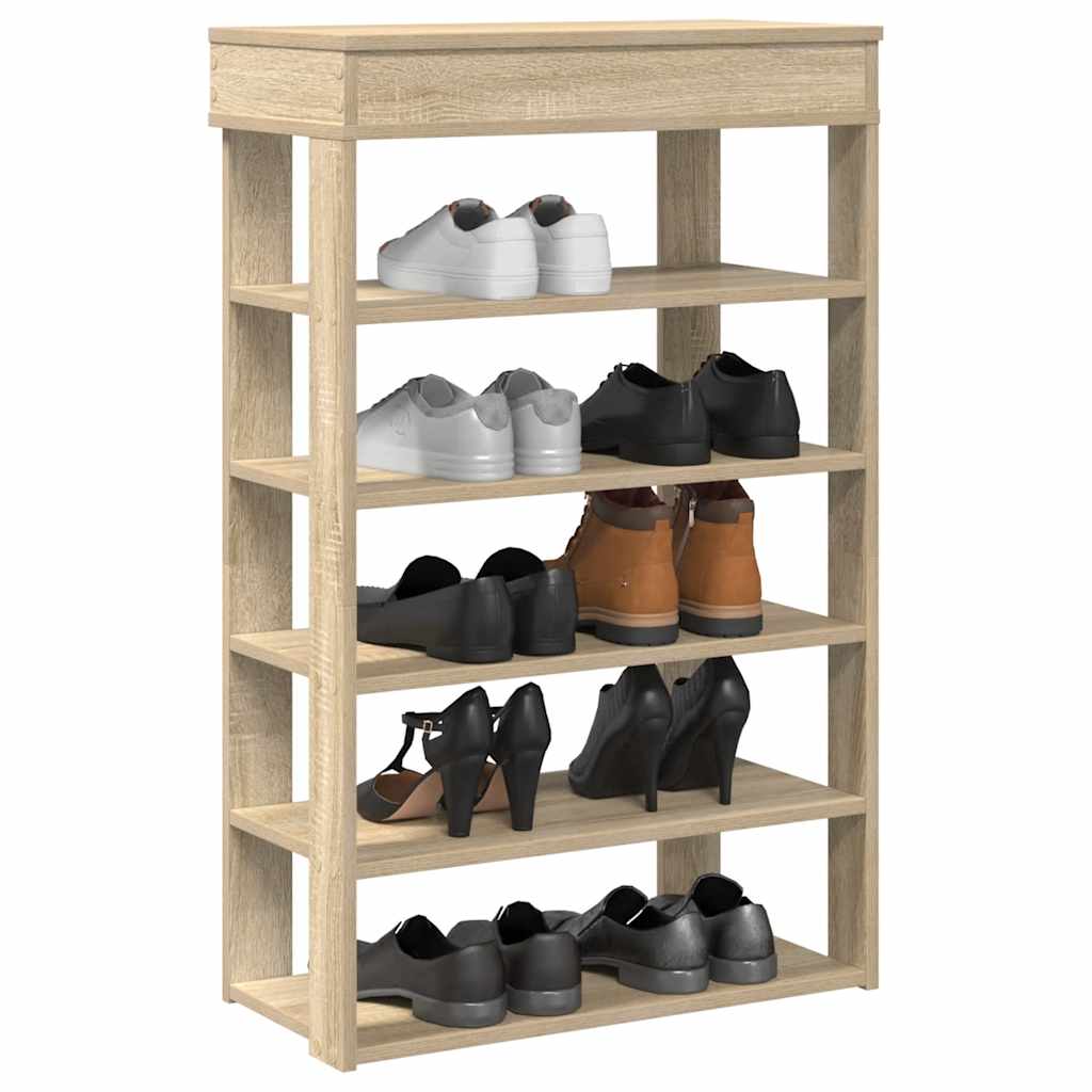 Étagère à chaussures chêne sonoma 60x30x98 cm bois d'ingénierie - XIOS