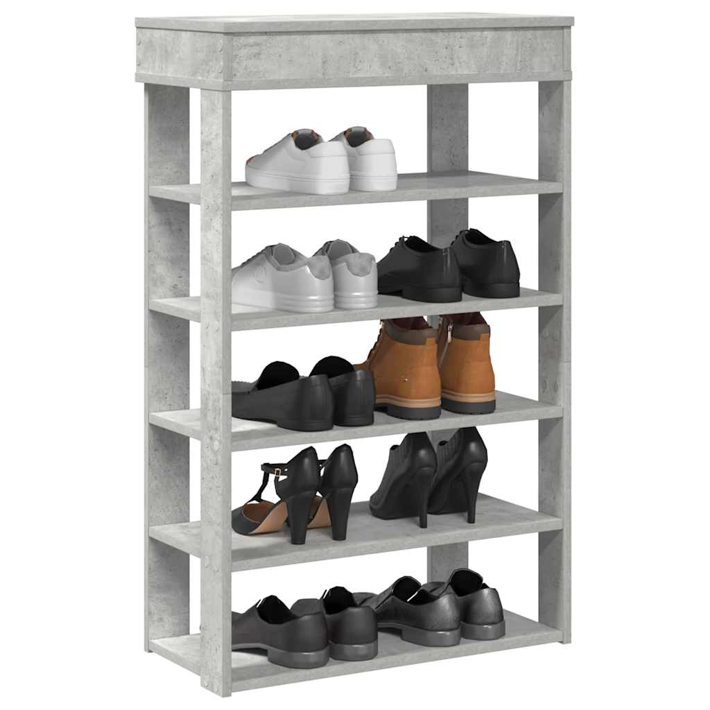 Étagère à chaussures gris béton 60x30x98 cm bois d'ingénierie - XIOS