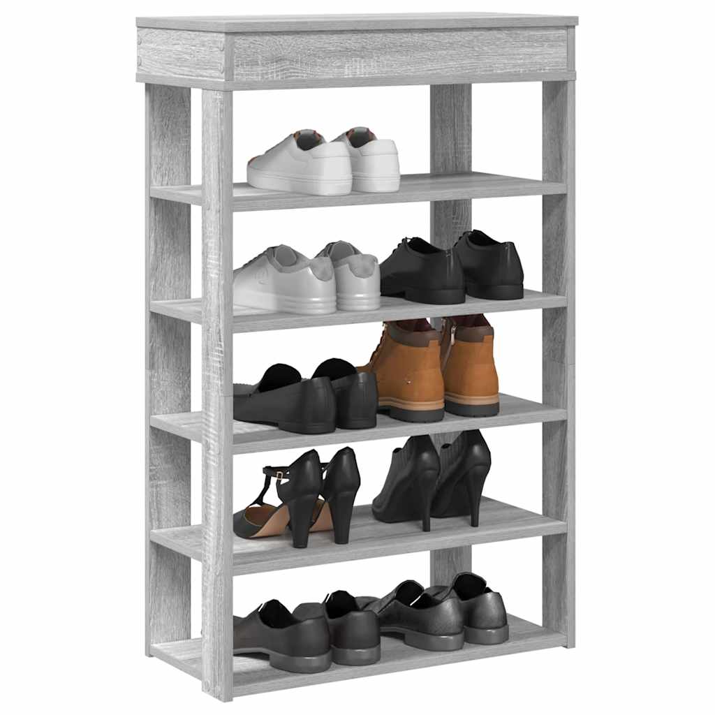 Étagère à chaussures sonoma gris 60x30x98 cm bois d'ingénierie - XIOS