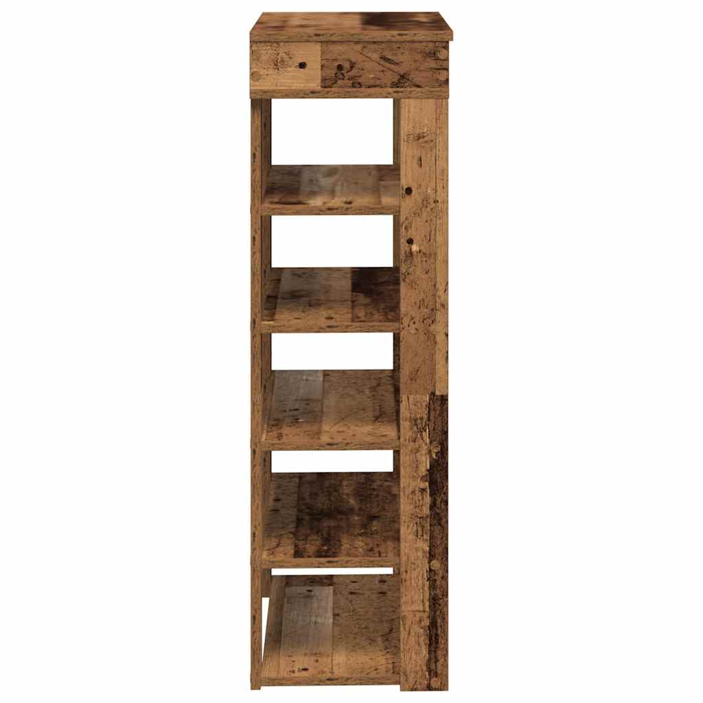 Étagère à chaussures vieux bois 60x30x98 cm bois d'ingénierie - XIOS