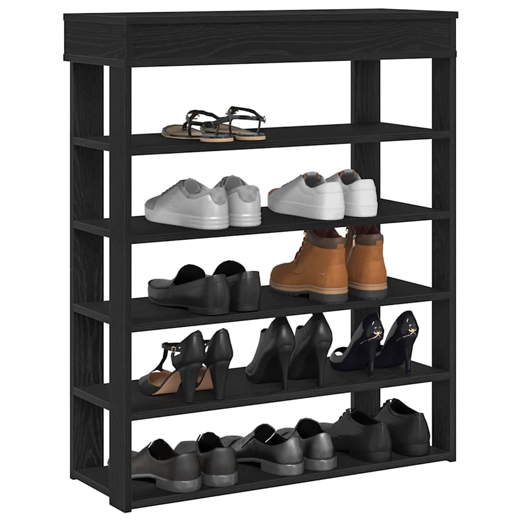 Étagère à chaussures noir 80x30x98 cm bois d'ingénierie - XIOS