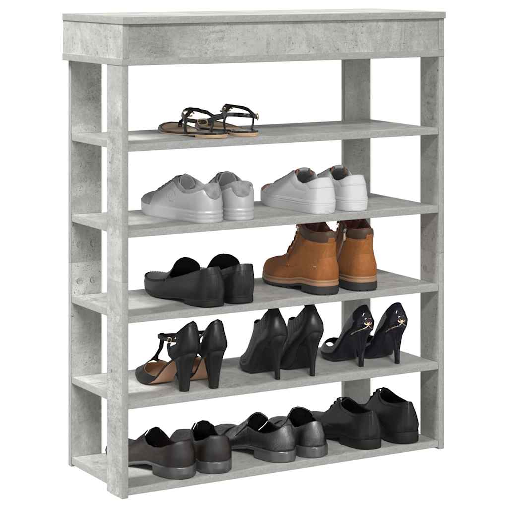 Étagère à chaussures gris béton 80x30x98 cm bois d'ingénierie - XIOS