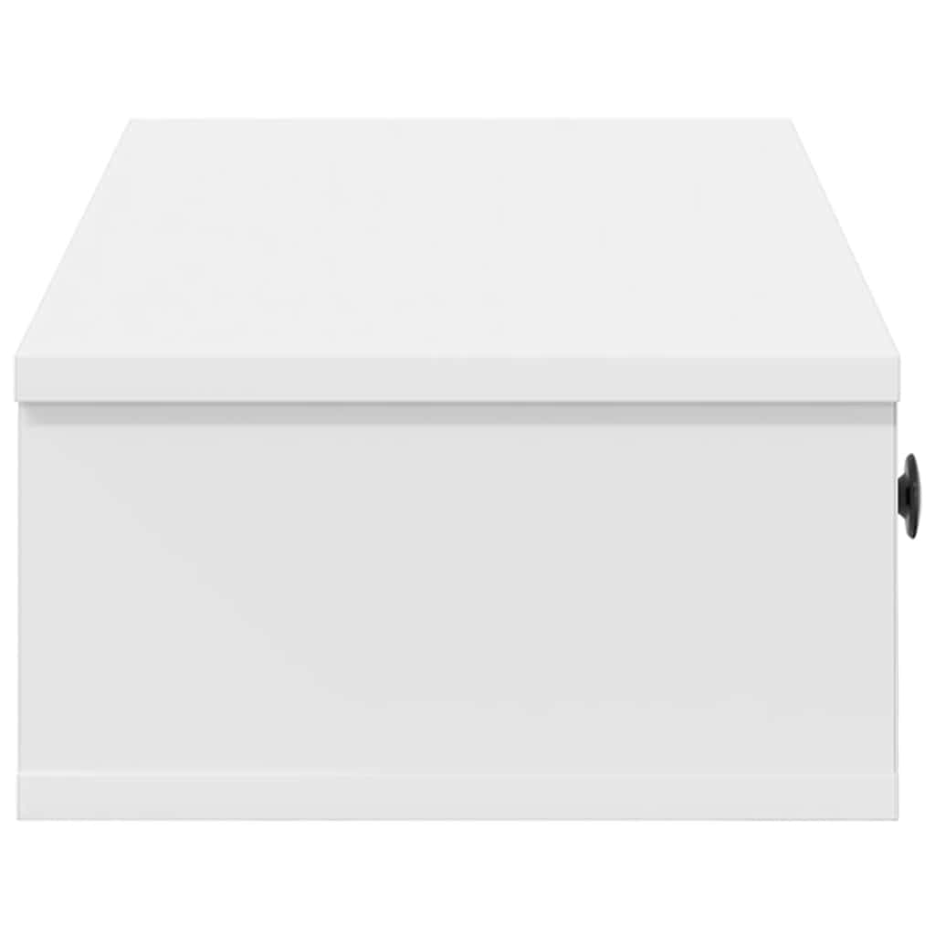 Étagère murale avec tiroirs blanc 60x28x15 cm bois d'ingénierie - XIOS