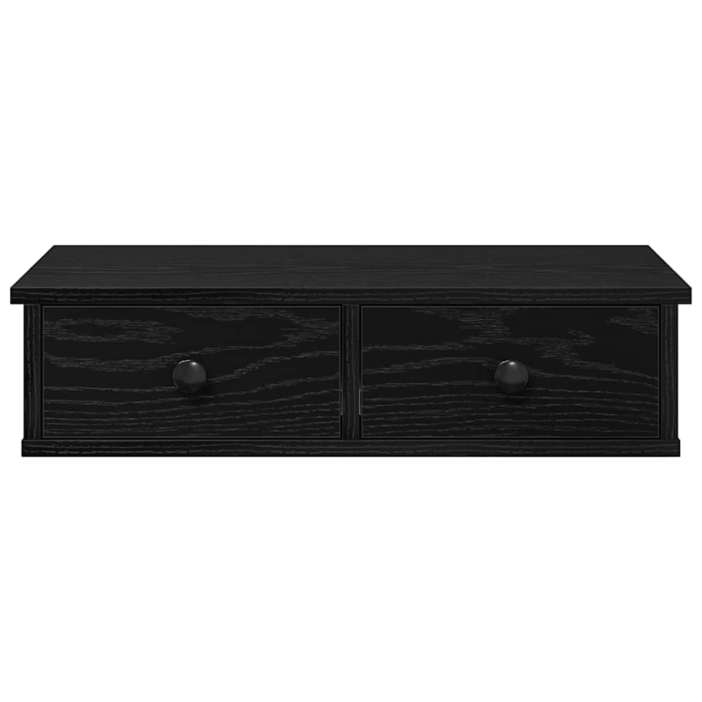 Étagère murale avec tiroirs noir 60x28x15 cm bois d'ingénierie - XIOS