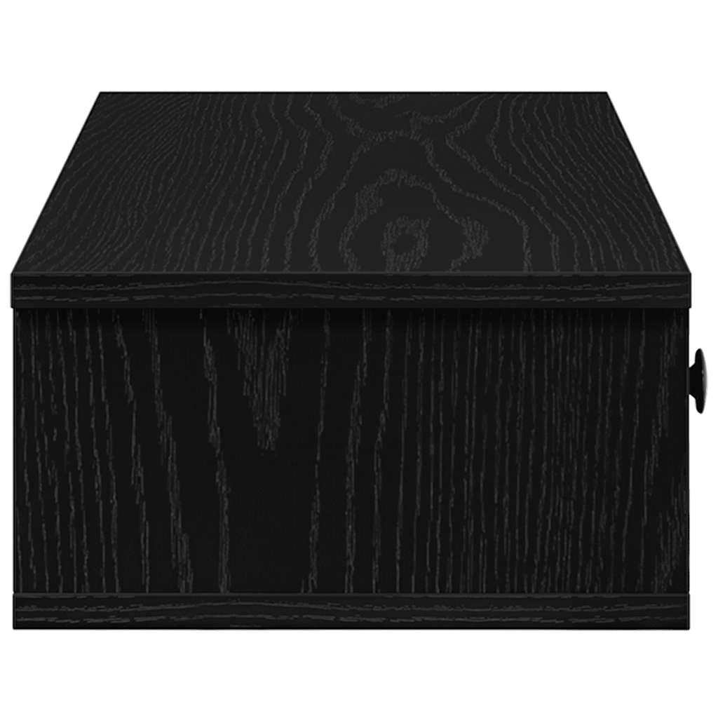 Étagère murale avec tiroirs noir 60x28x15 cm bois d'ingénierie - XIOS