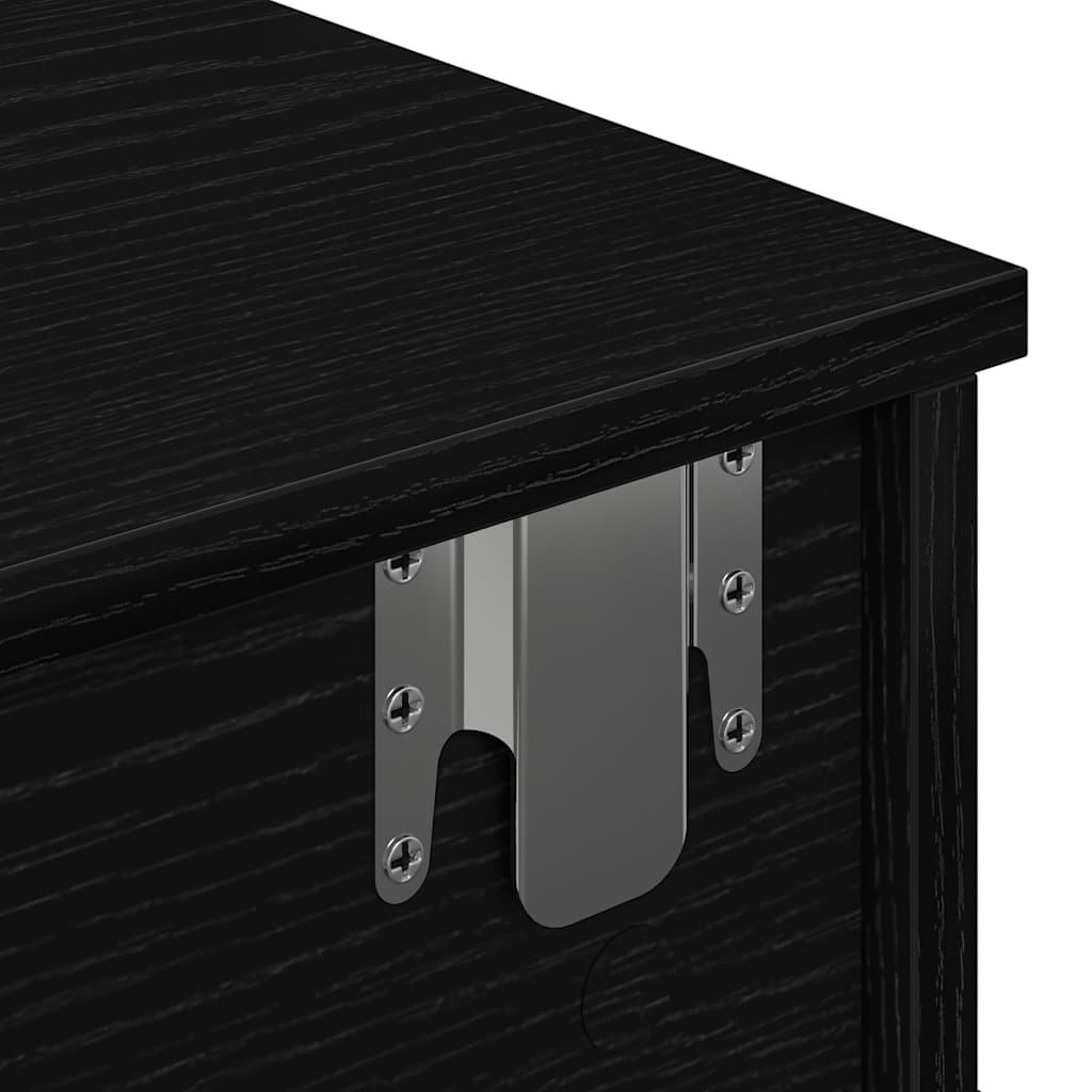 Étagère murale avec tiroirs noir 60x28x15 cm bois d'ingénierie - XIOS