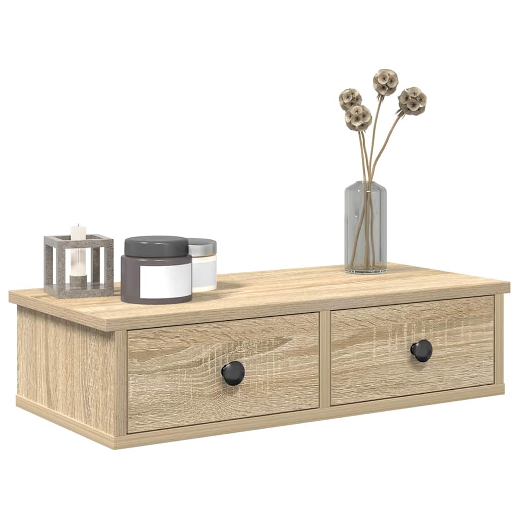 Étagère murale avec tiroirs chêne sonoma bois d'ingénierie - XIOS