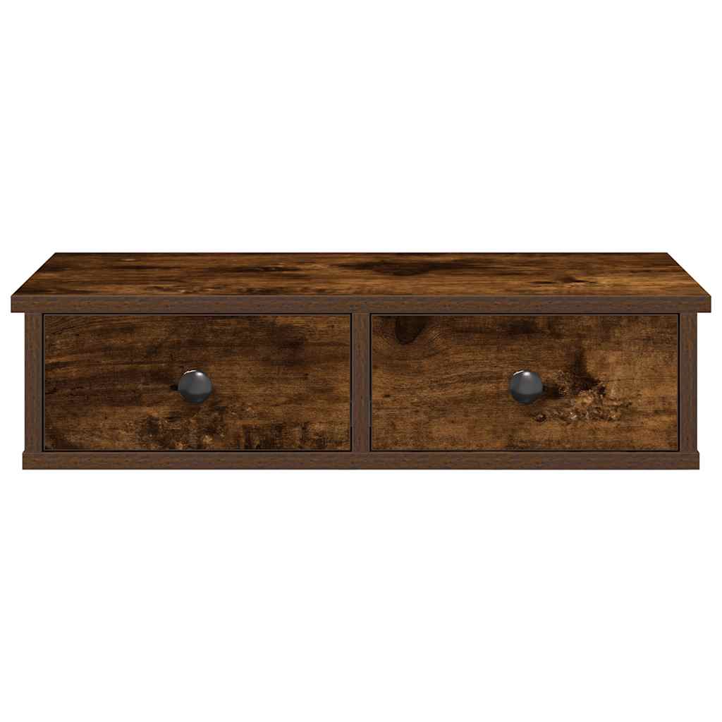 Étagère murale avec tiroirs chêne fumé bois d'ingénierie - XIOS