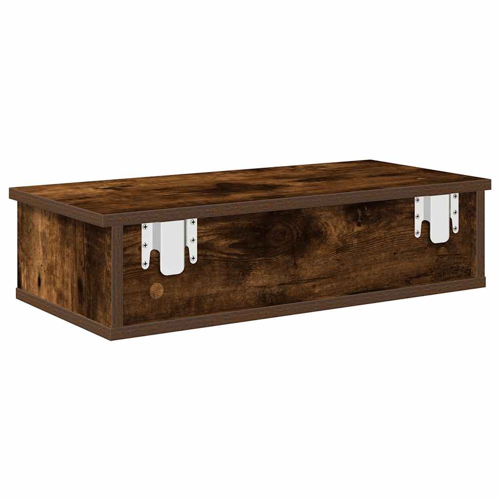 Étagère murale avec tiroirs chêne fumé bois d'ingénierie - XIOS