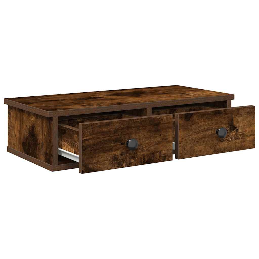 Étagère murale avec tiroirs chêne fumé bois d'ingénierie - XIOS