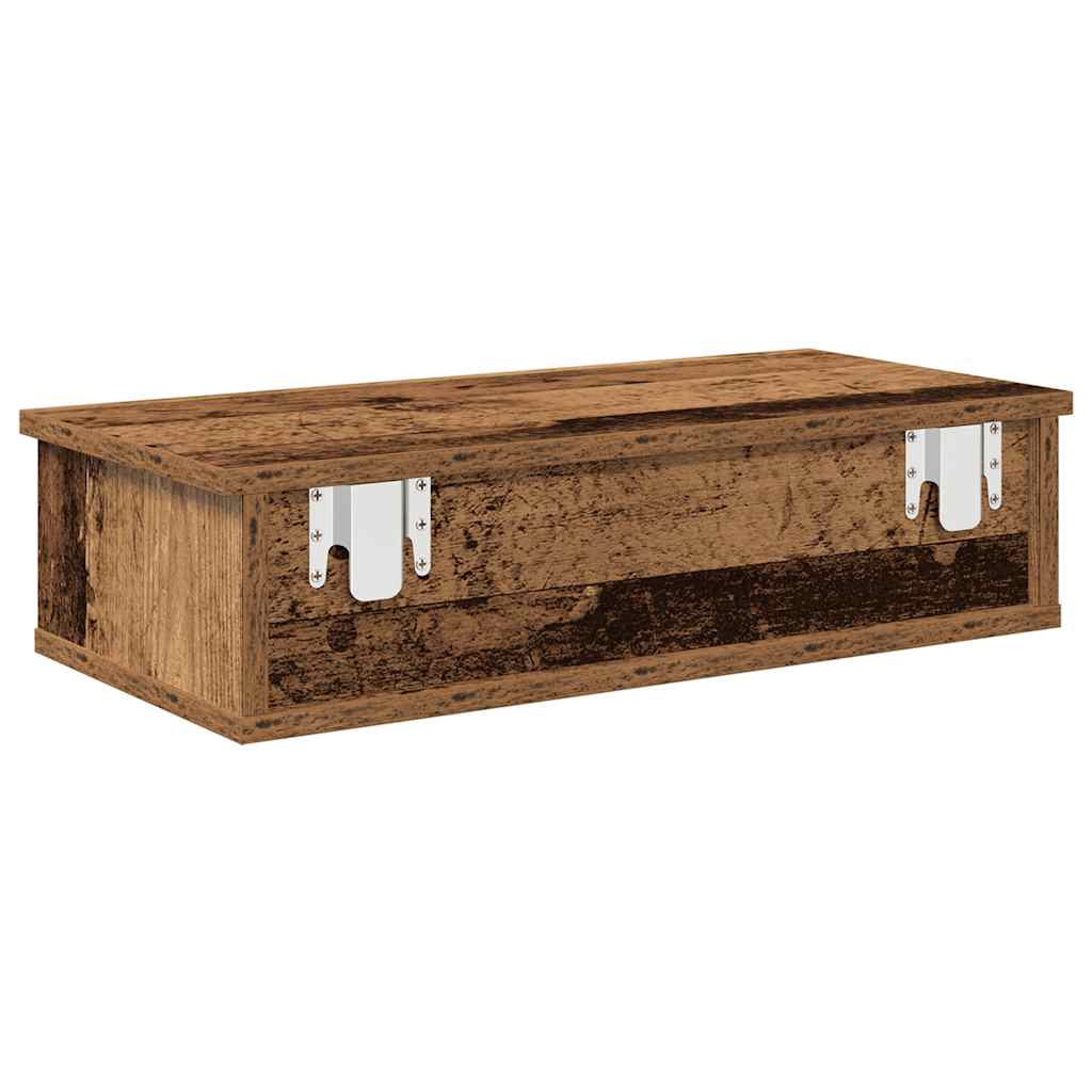 Étagère murale avec tiroirs vieux bois bois d'ingénierie - XIOS