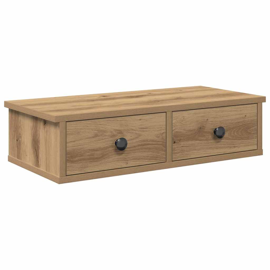 Étagère murale avec tiroirs chêne artisanal bois d'ingénierie - XIOS