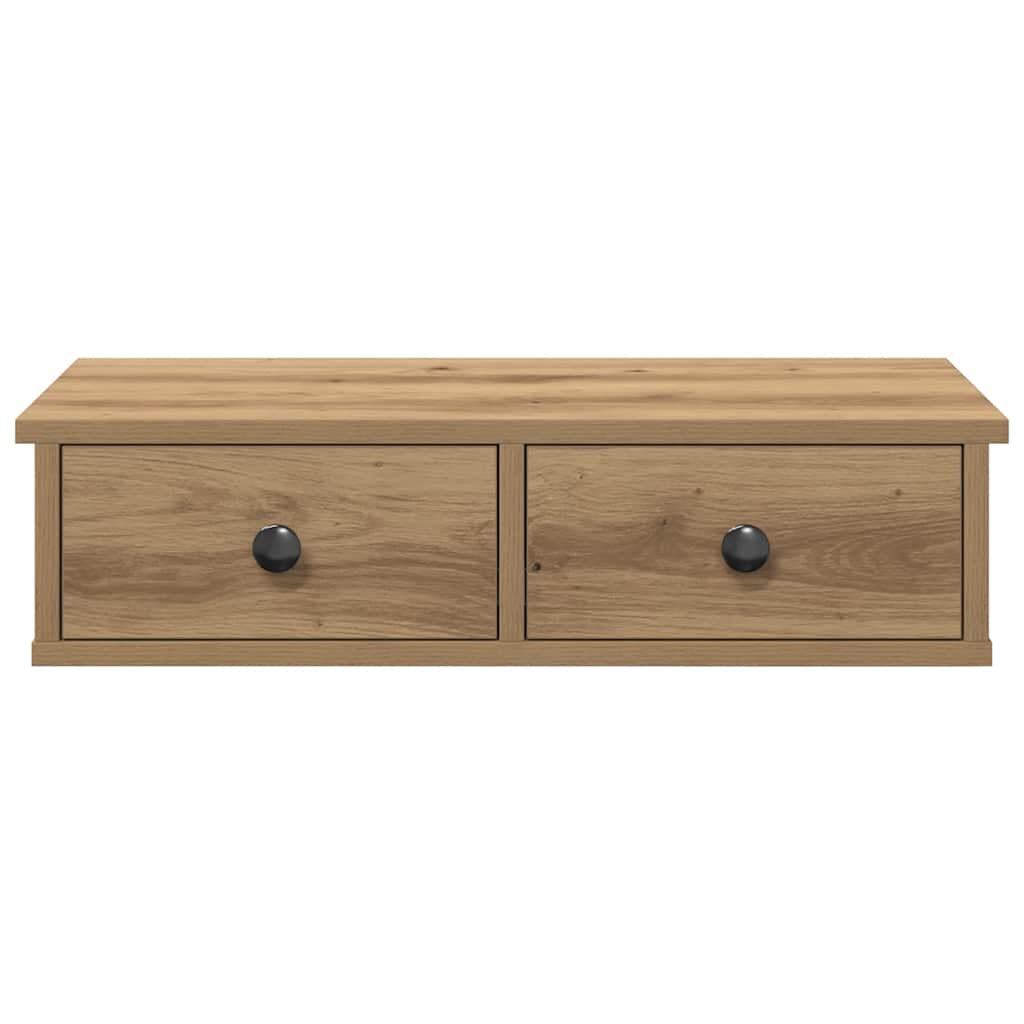 Étagère murale avec tiroirs chêne artisanal bois d'ingénierie - XIOS