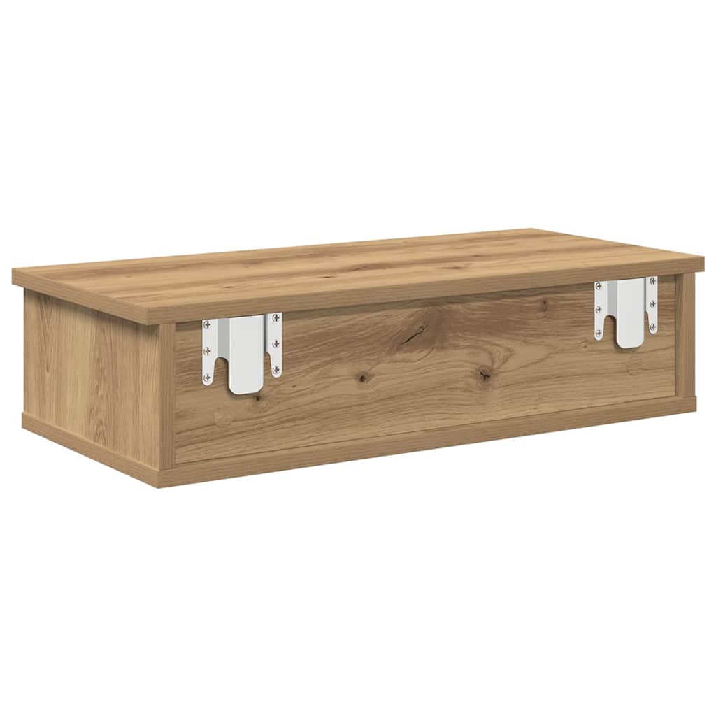 Étagère murale avec tiroirs chêne artisanal bois d'ingénierie - XIOS