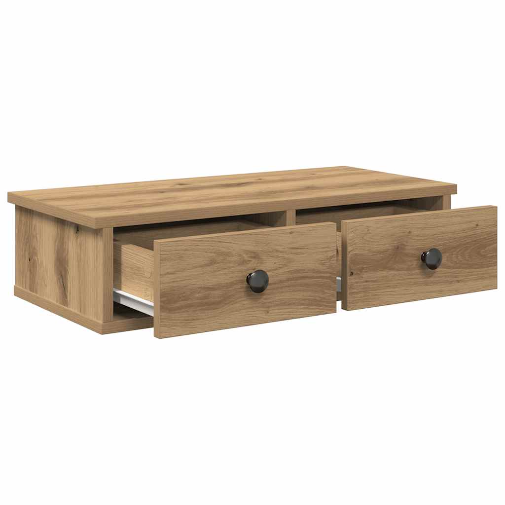 Étagère murale avec tiroirs chêne artisanal bois d'ingénierie - XIOS