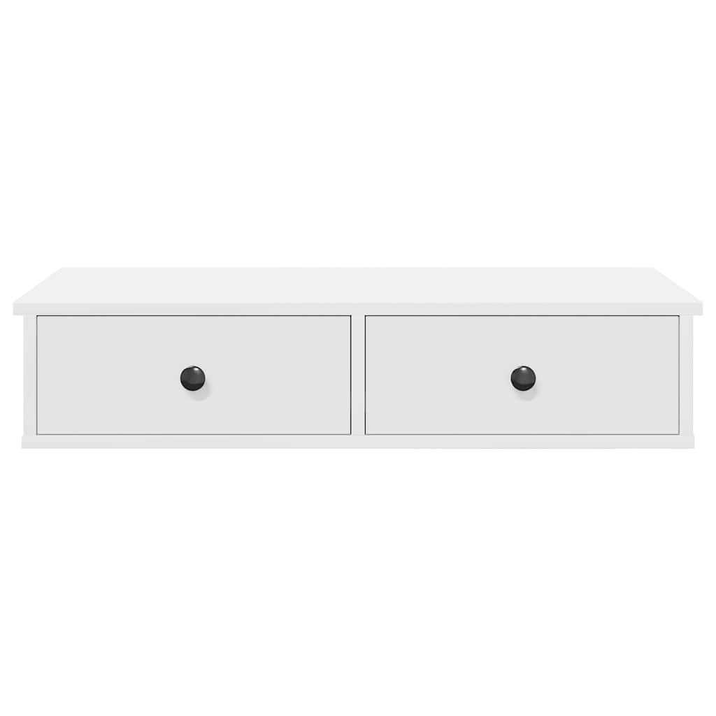 Étagère murale avec tiroirs blanc 80x34x17 cm bois d'ingénierie - XIOS
