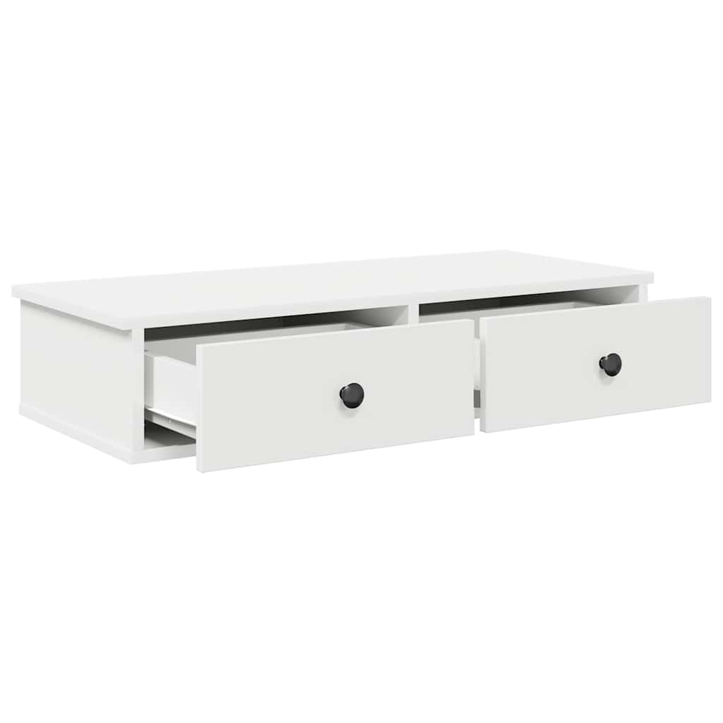 Étagère murale avec tiroirs blanc 80x34x17 cm bois d'ingénierie - XIOS