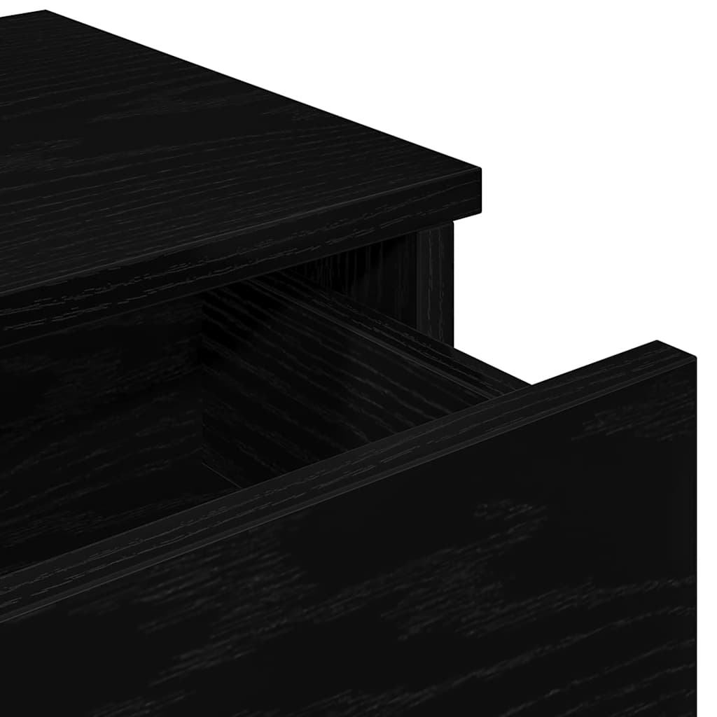 Étagère murale avec tiroirs noir 80x31x17 cm bois d'ingénierie - XIOS