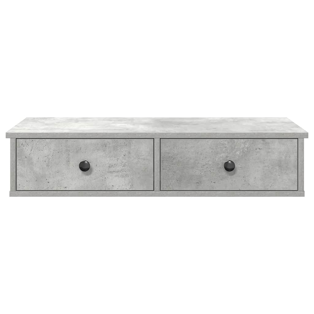 Étagère murale avec tiroirs gris béton bois d'ingénierie - XIOS