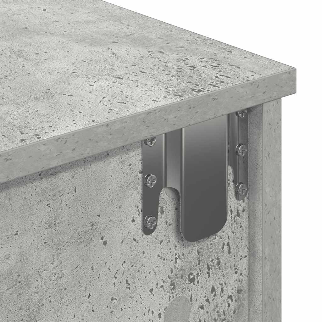 Étagère murale avec tiroirs gris béton bois d'ingénierie - XIOS