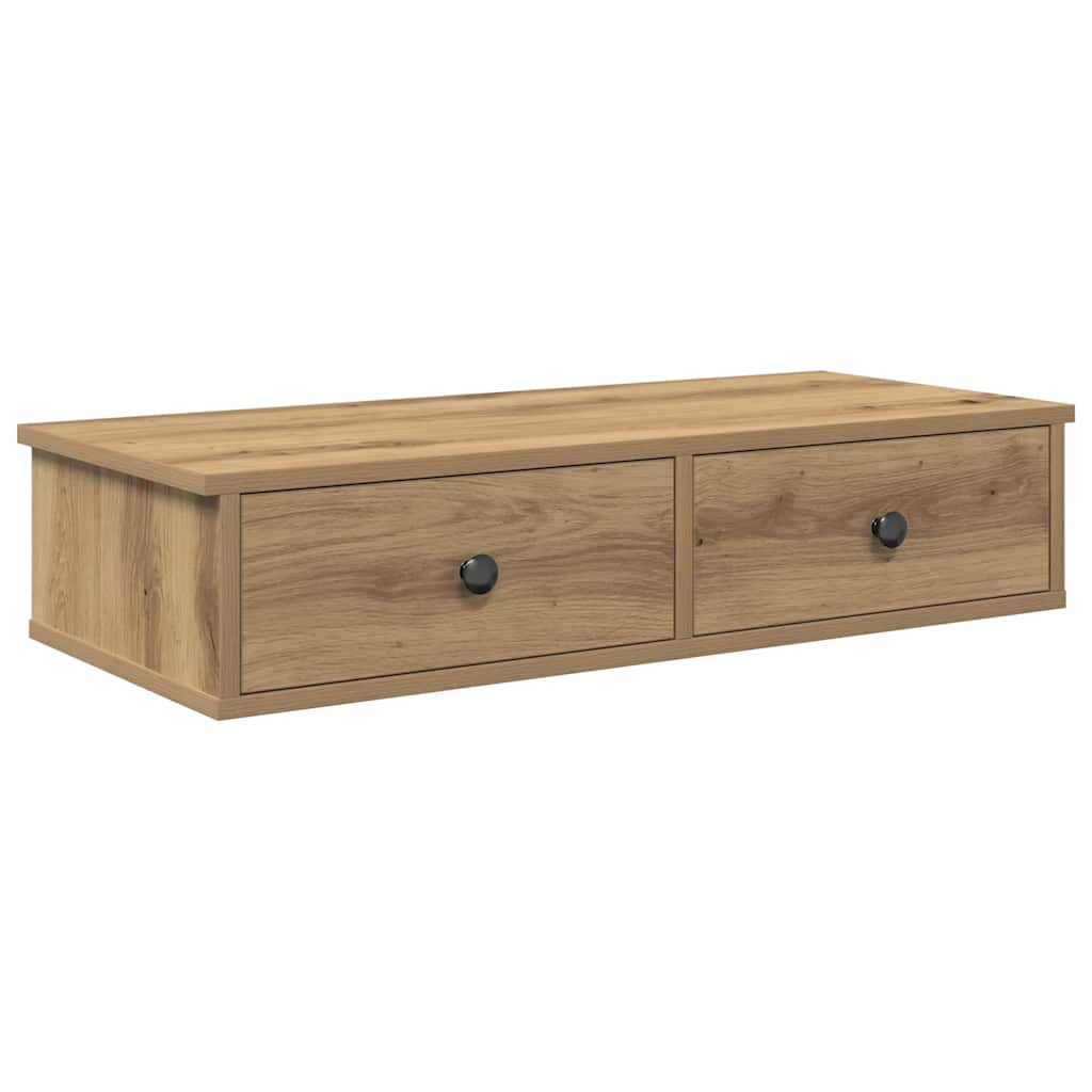 Étagère murale avec tiroirs chêne artisanal bois d'ingénierie - XIOS