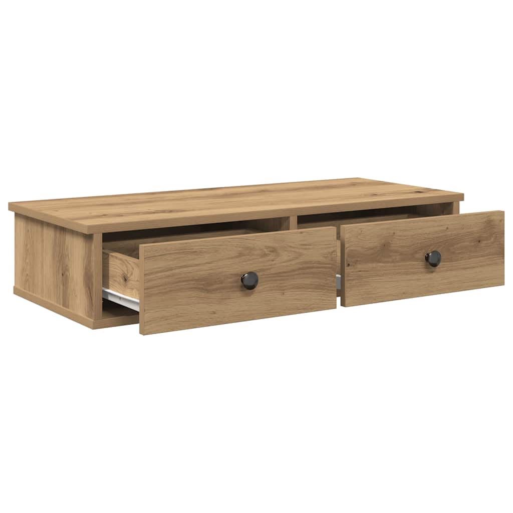 Étagère murale avec tiroirs chêne artisanal bois d'ingénierie - XIOS
