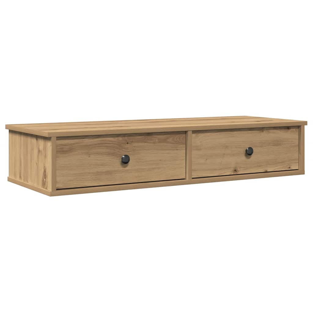 Étagère murale avec tiroirs chêne artisanal bois d'ingénierie - XIOS