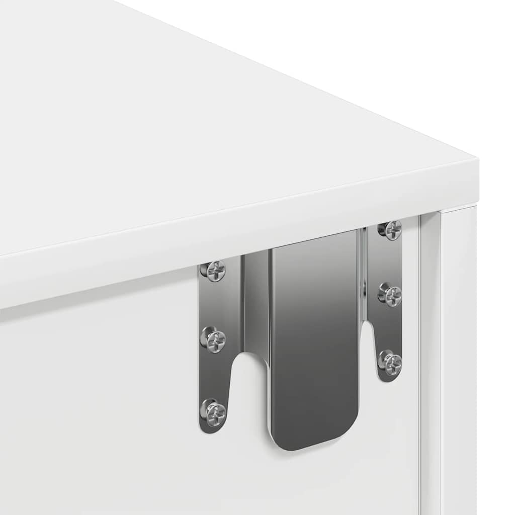 Étagère murale et tiroirs blanc 60x26,5x15 cm bois d'ingénierie - XIOS