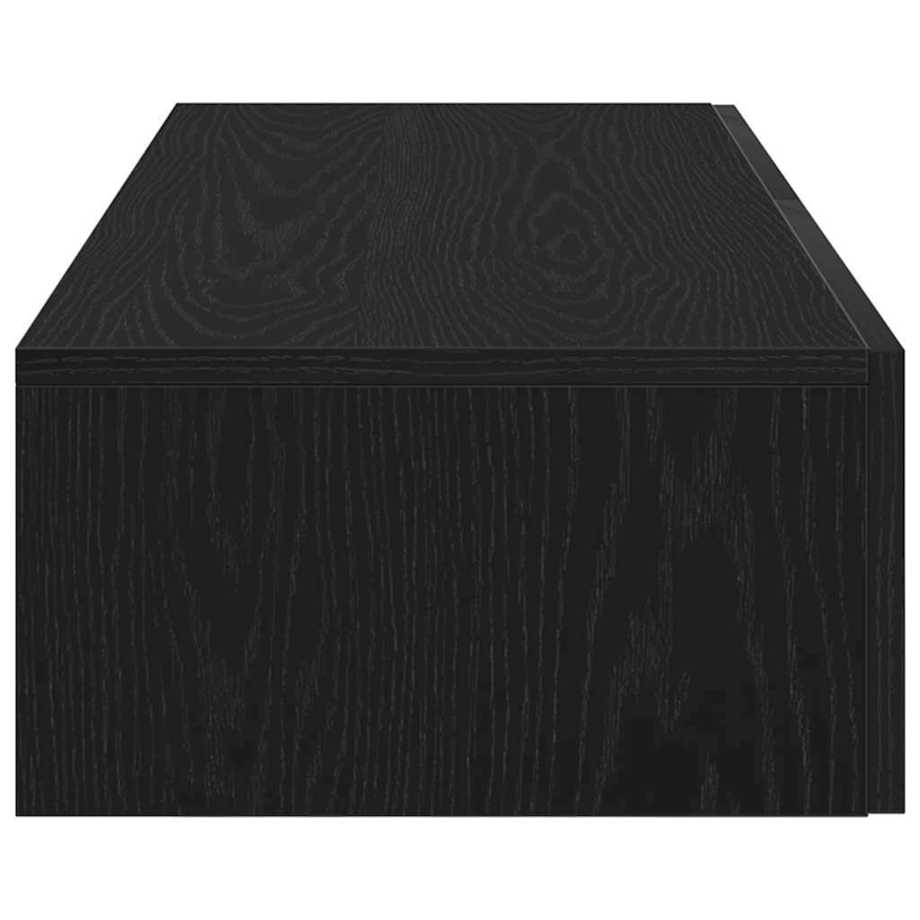 Étagère murale avec tiroirs noir 60x26,5x15cm bois d'ingénierie - XIOS