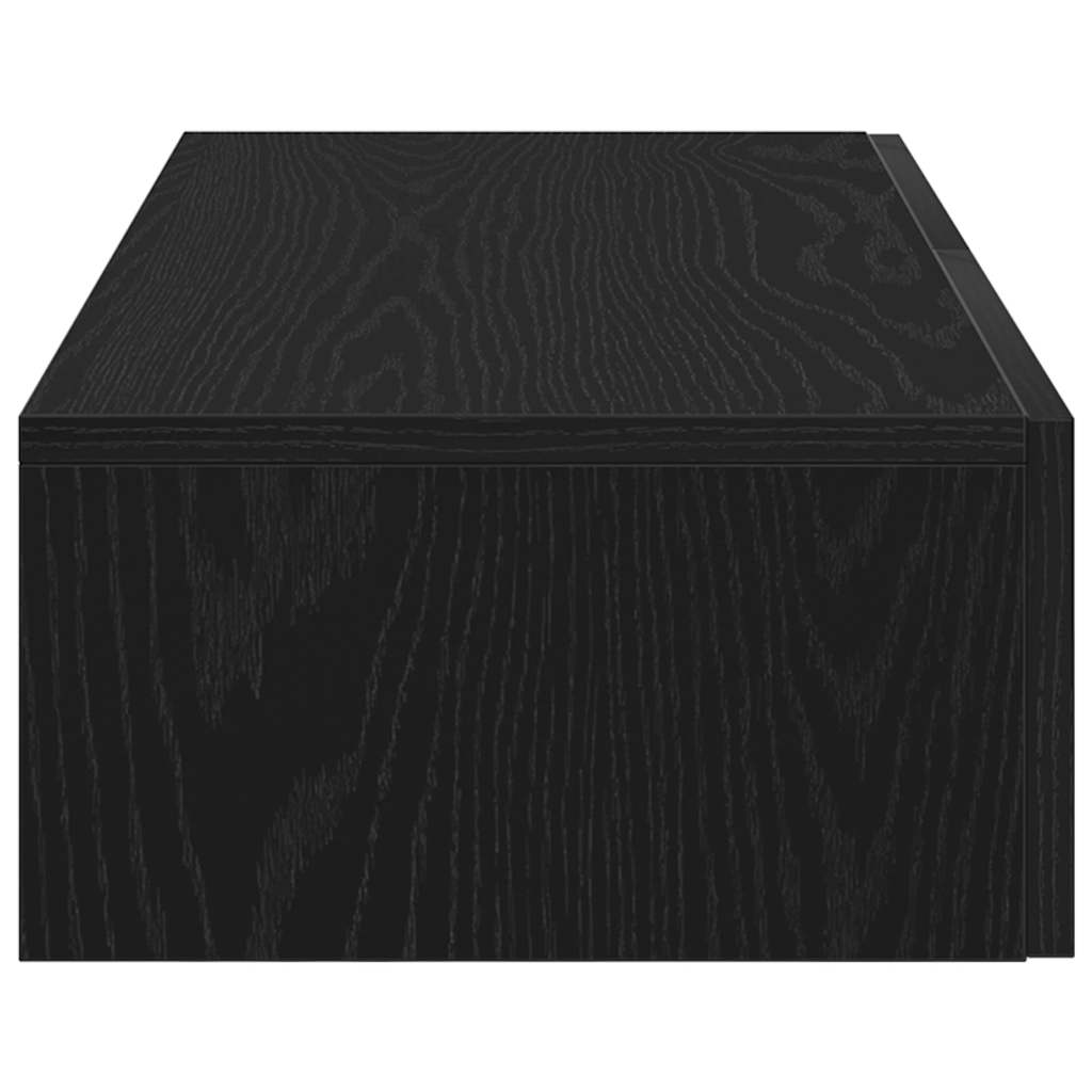 Étagère murale avec tiroirs noir 80x33x17 cm bois d'ingénierie - XIOS