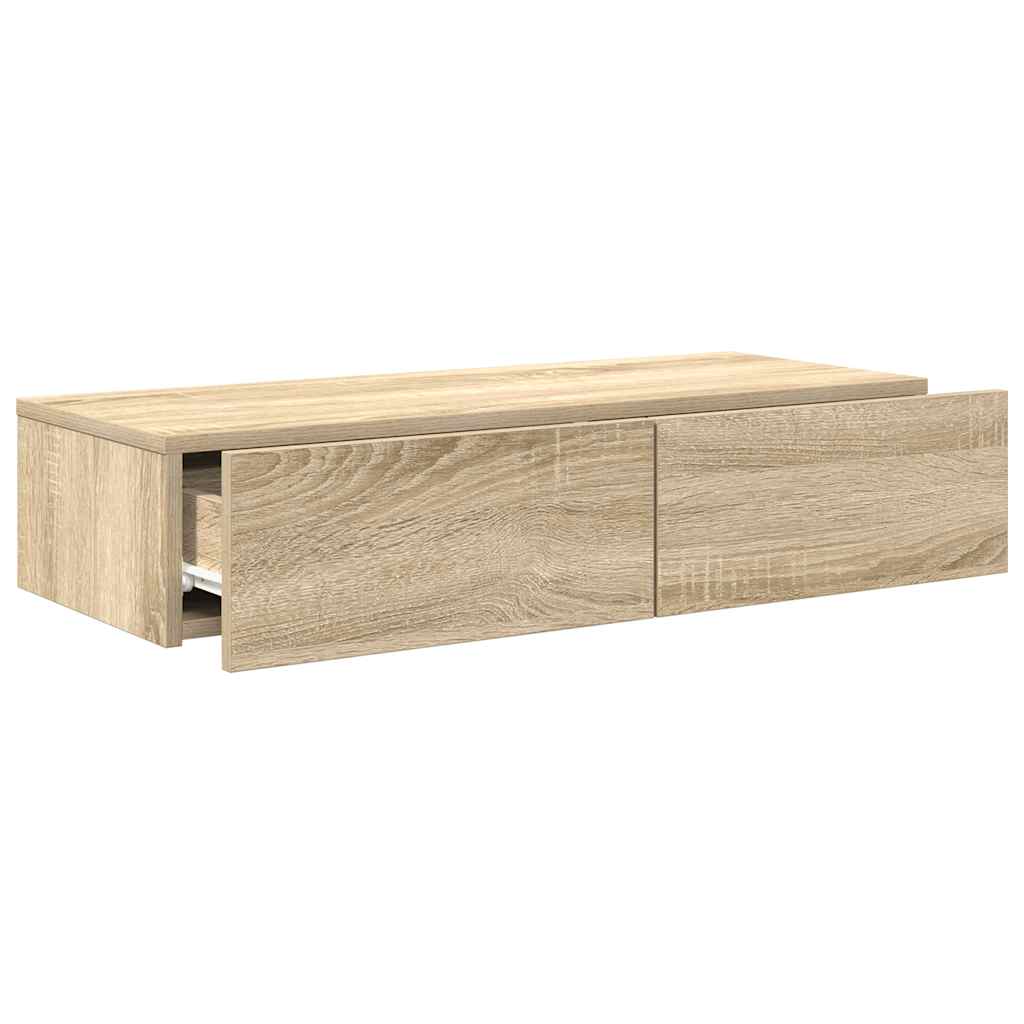 Étagère murale avec tiroirs chêne sonoma bois d'ingénierie - XIOS