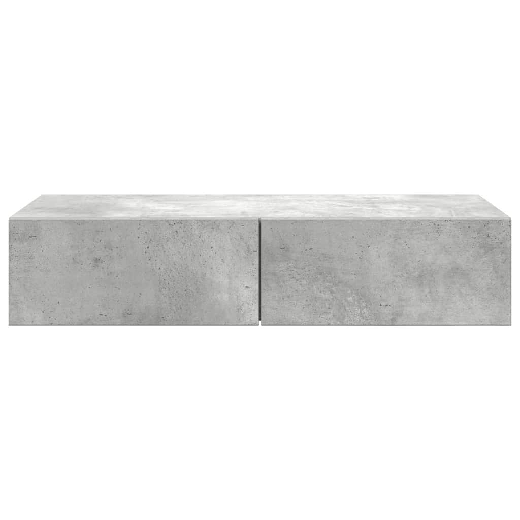 Étagère murale avec tiroirs gris béton bois d'ingénierie - XIOS