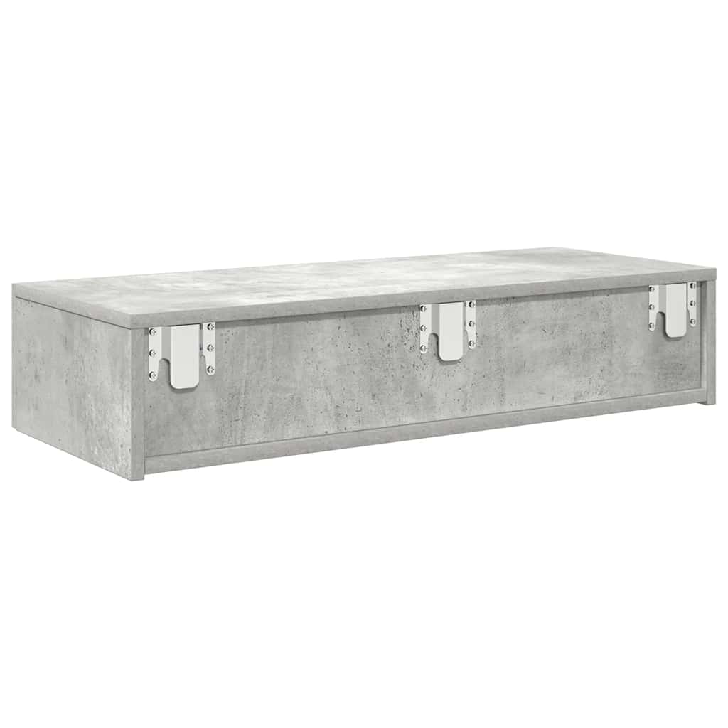 Étagère murale avec tiroirs gris béton bois d'ingénierie - XIOS
