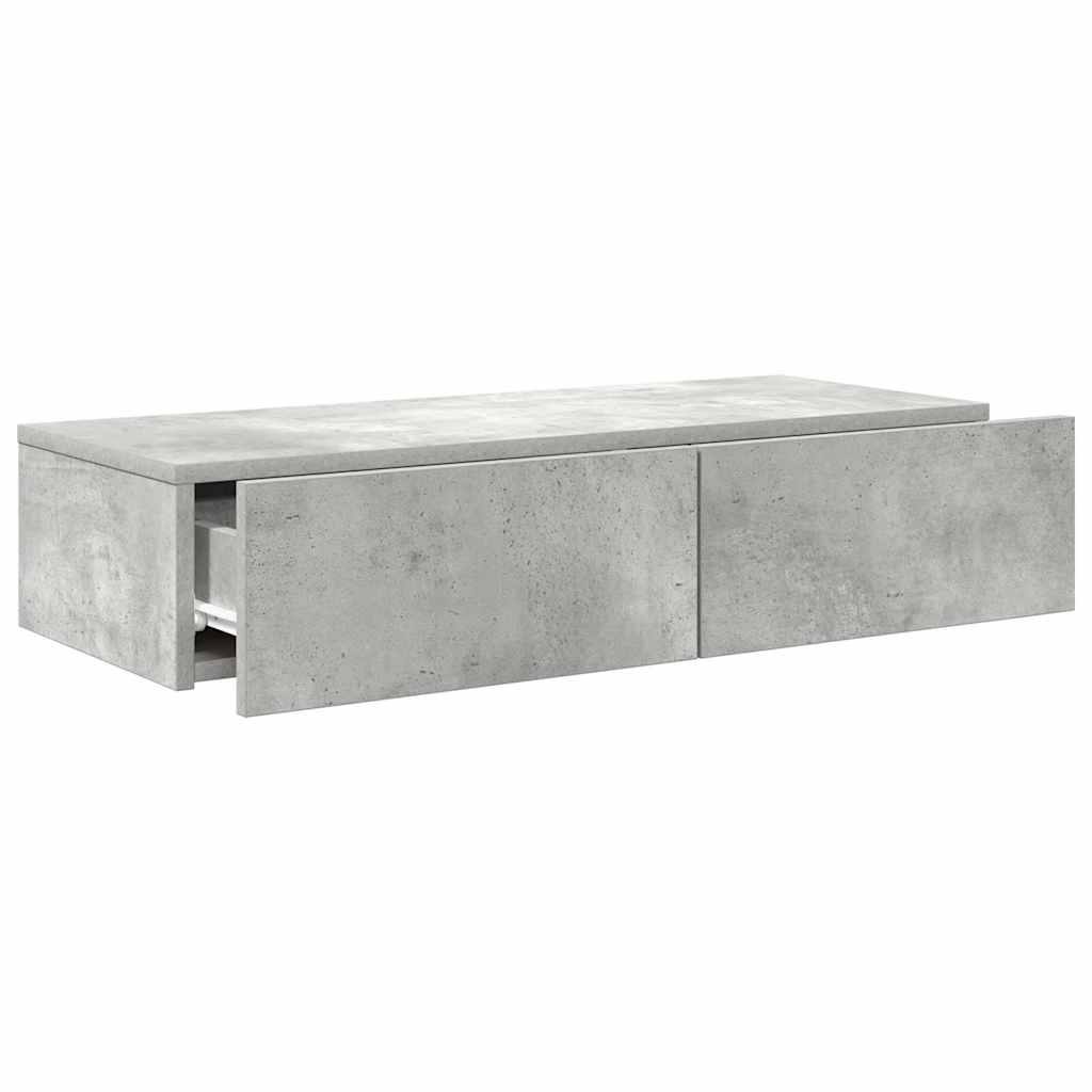 Étagère murale avec tiroirs gris béton bois d'ingénierie - XIOS