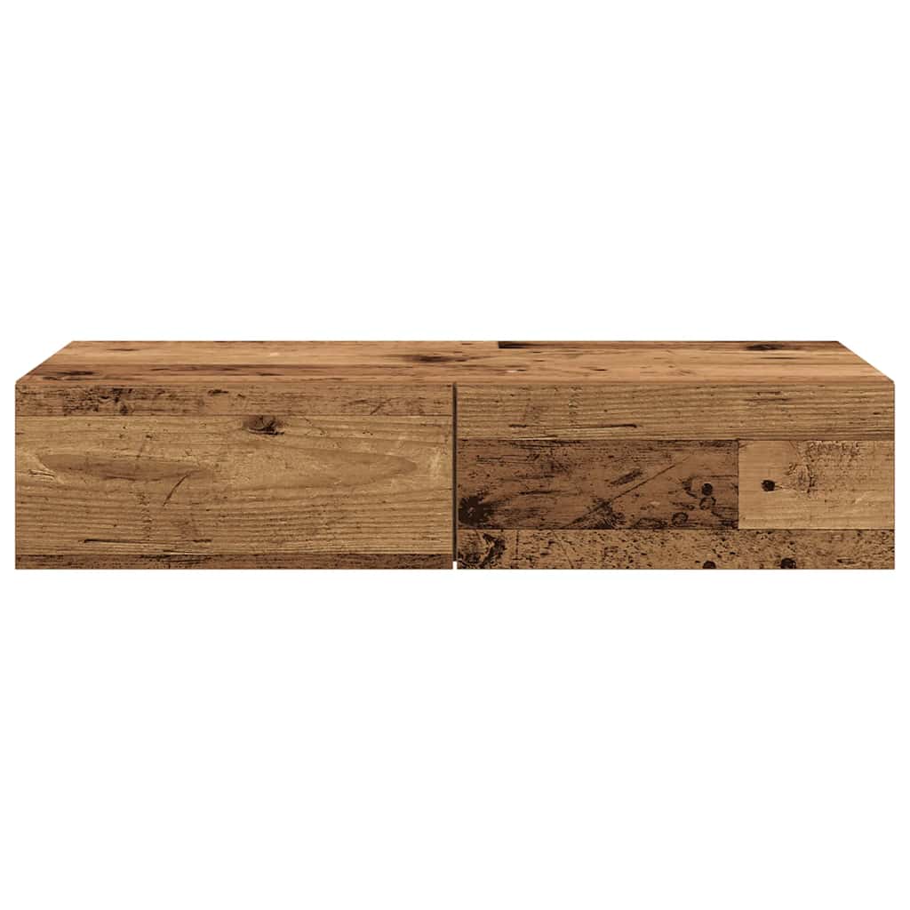 Étagère murale avec tiroirs vieux bois bois d'ingénierie - XIOS