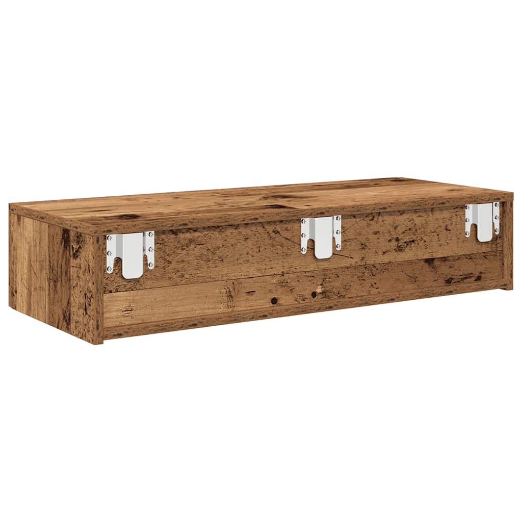 Étagère murale avec tiroirs vieux bois bois d'ingénierie - XIOS