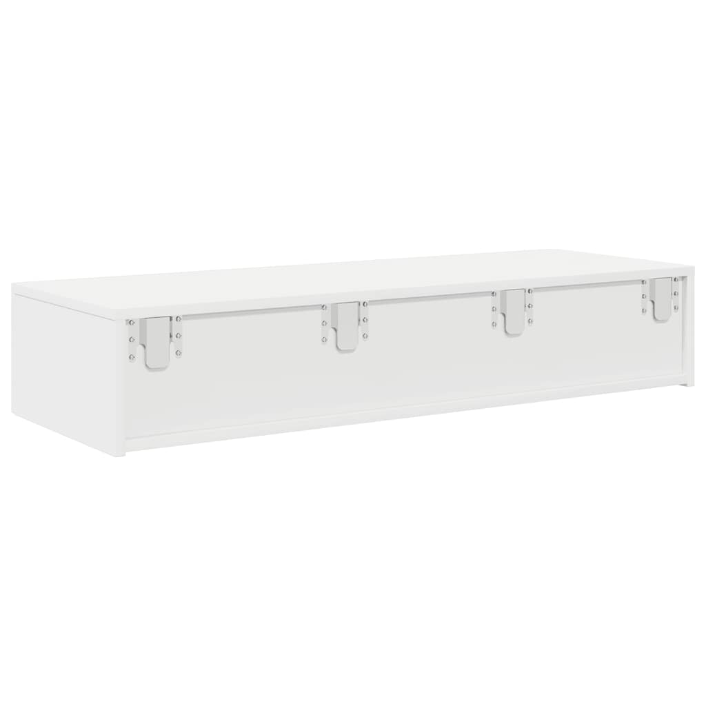 Étagère murale avec tiroirs blanc 100x36x19cm bois d'ingénierie - XIOS