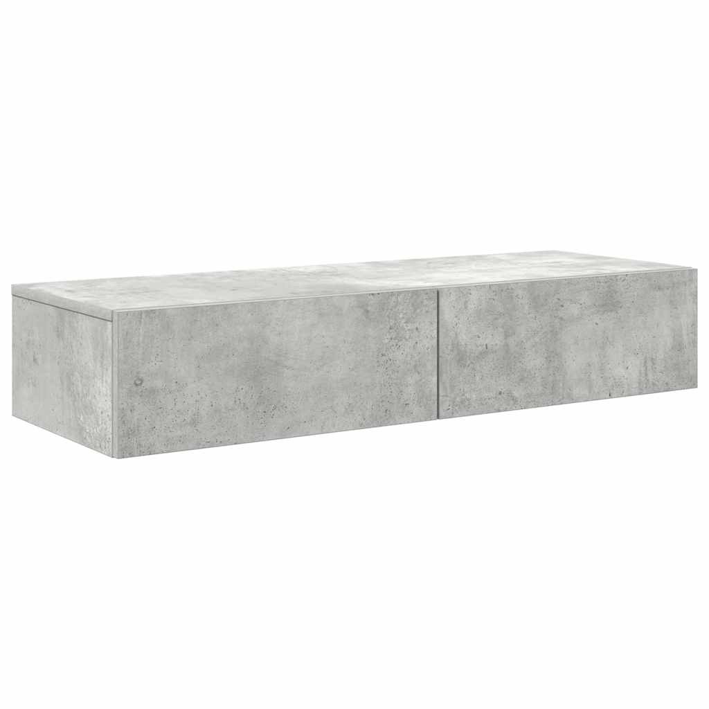 Étagère murale avec tiroirs gris béton bois d'ingénierie - XIOS
